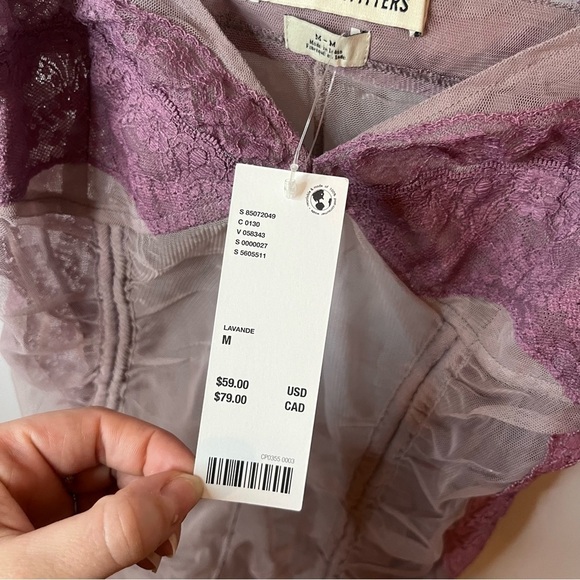 Urban Outfitters UO Marina Sheer Ruched Monochromatic Purple Mini Dress M NWT - Picture 11 of 16